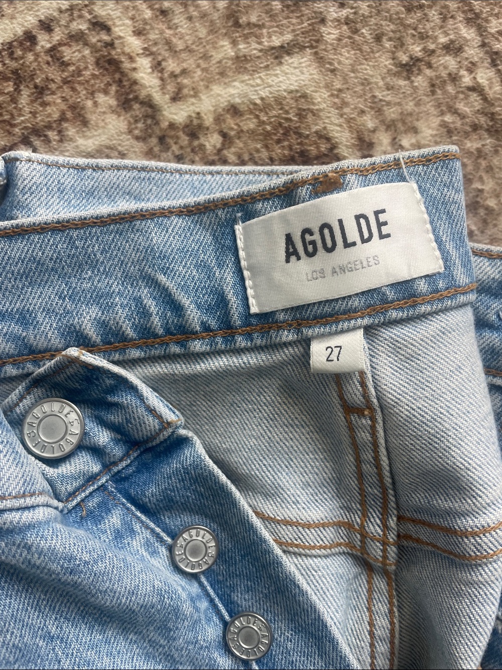 AGOLDE Light Blue skinny straight stretchy Button-Fly Jeans 27 - Picture 2 of 6